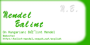 mendel balint business card